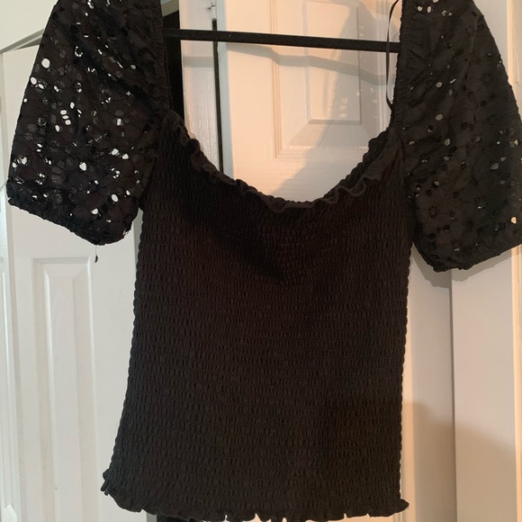 Puffed sleeve tops Black/Coral/Mint - Picture 4 of 4